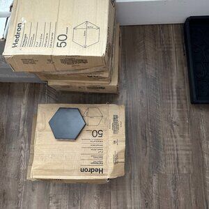 Hedron Hexagon 4 in. x 5 in. Matte Black Ceramic Tile